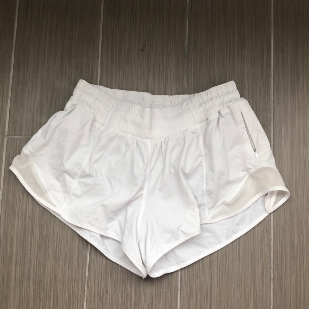 White lulu lemon workout shorts